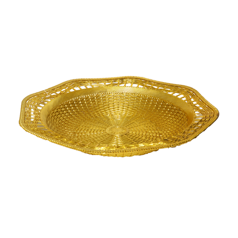 Hexagonal Plastic Silver/Golden Basket