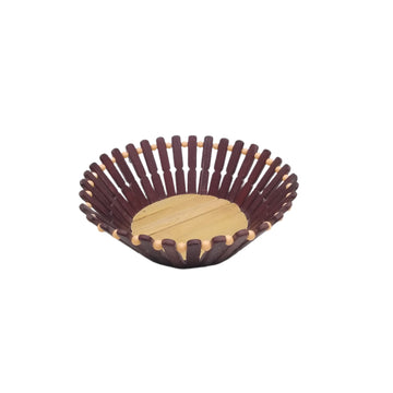 Brown Wooden Basket Bowl