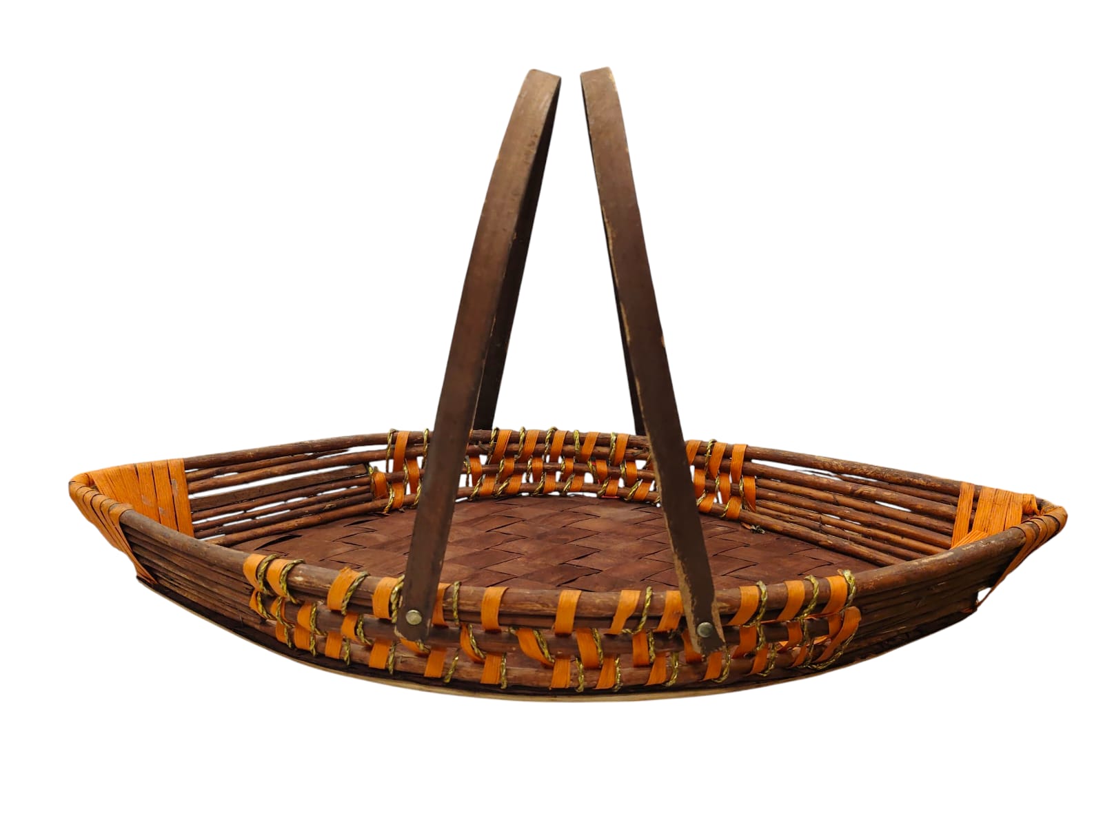 Handcrafted Woven Basket with Dual Handles