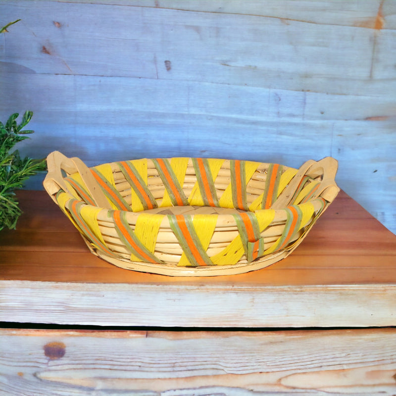Round Bamboo Basket with Handle