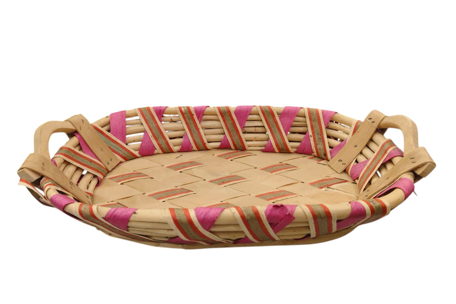 Bamboo Serving Basket with Wooden Handles