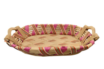 Bamboo Serving Basket with Wooden Handles