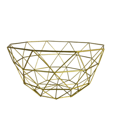 Round Metal Abstract Design Fruit Basket