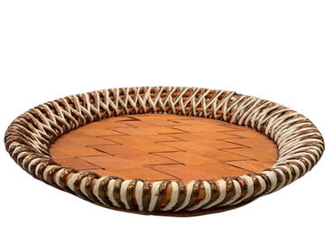 Handwoven Round Flat Bamboo Basket