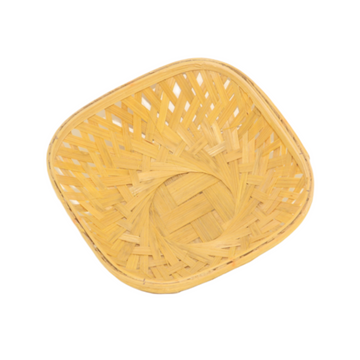 Handcrafted Square Bamboo Woven Serving Basket
