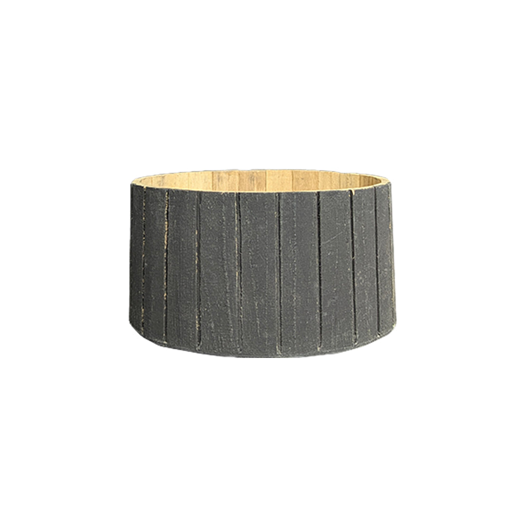 Charcoal Tint Round Black Wooden Basket