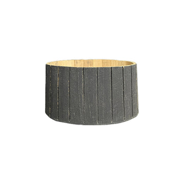 Charcoal Tint Round Black Wooden Basket