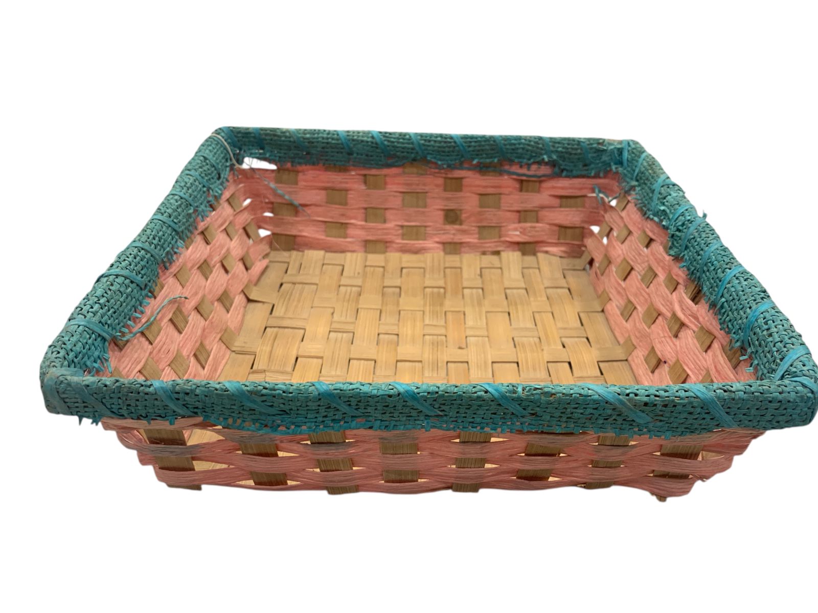 Paper Weaved Square Utility Basket – Colorful Handcrafted Organizer