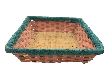 Paper Weaved Square Utility Basket – Colorful Handcrafted Organizer