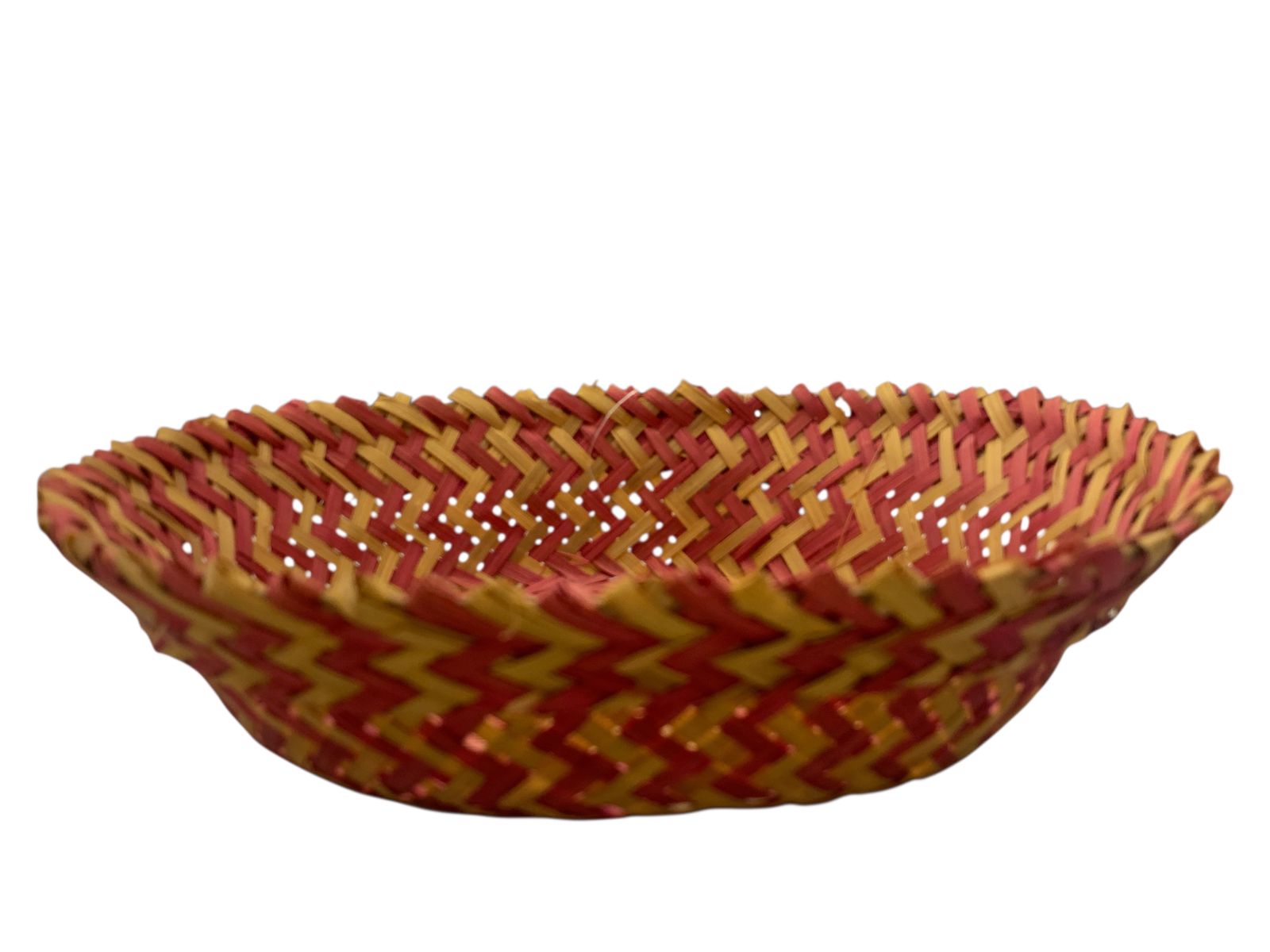 Handwoven Multi-Color Oval Basket