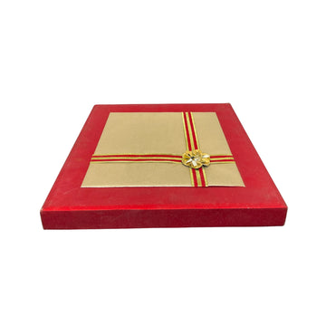 Red Velvet 4 Compartment Dry Fruit Box