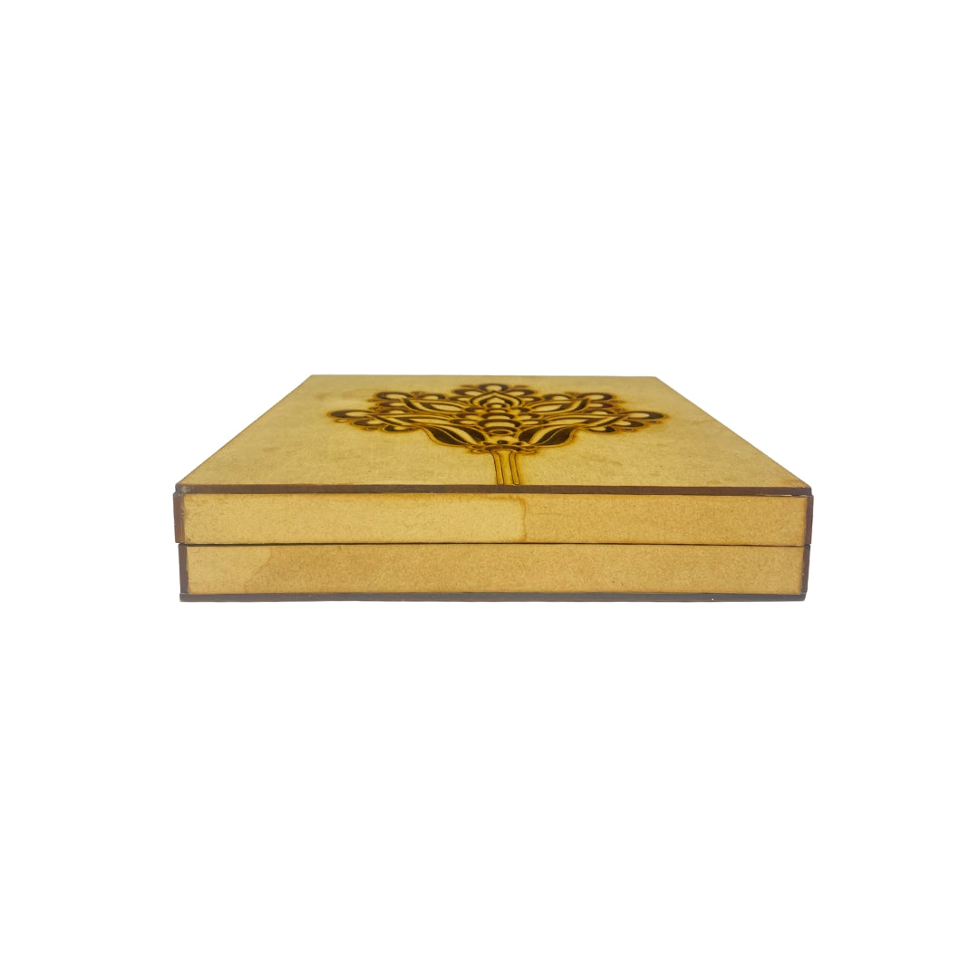 Laser Cut Floral Design Wooden Box