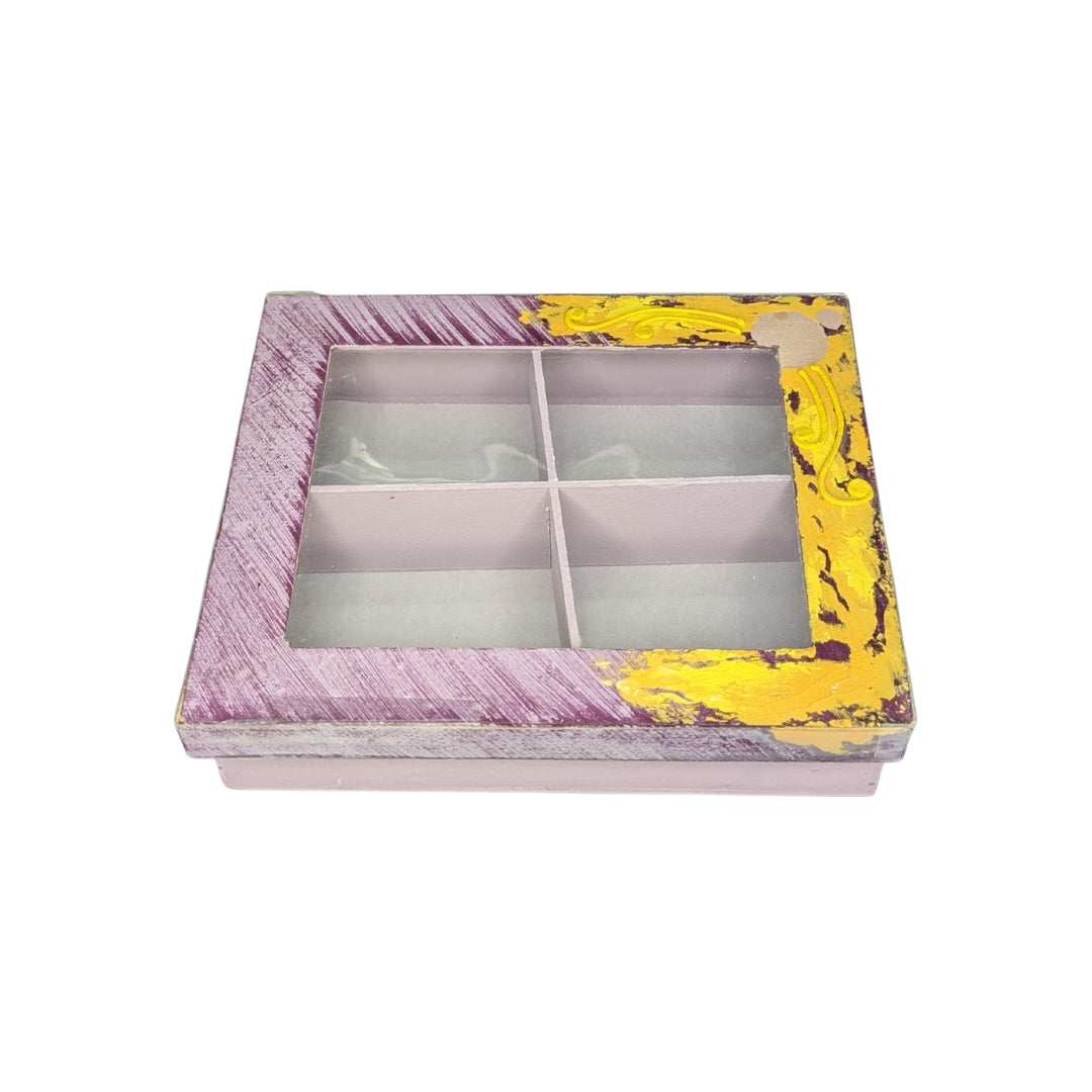 Clear Top Wooden Box for Dry Fruits, Sweets & Trinkets