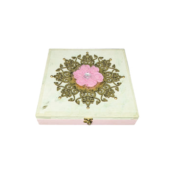 Floral Embellished Wooden Trinket & Gift Box