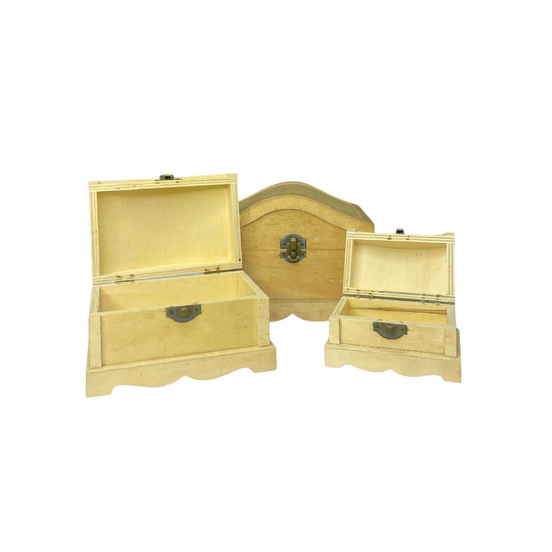Natural Finish Wooden Storage Chest Box