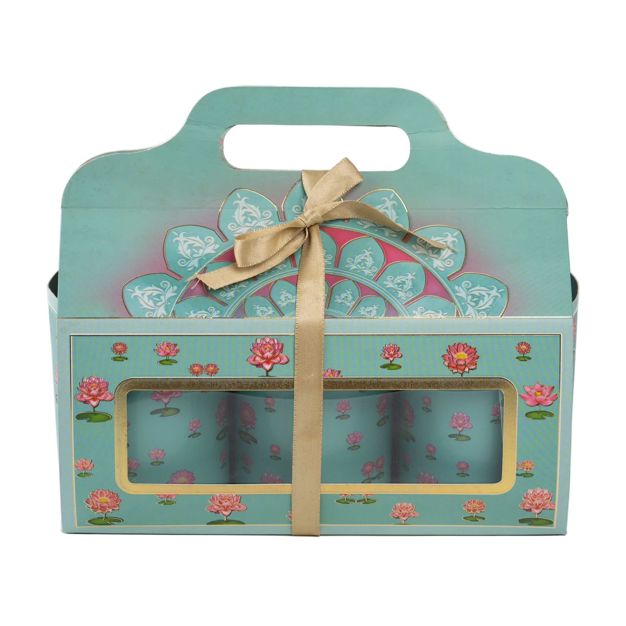 Reusable Lotus Print Tin Container Set