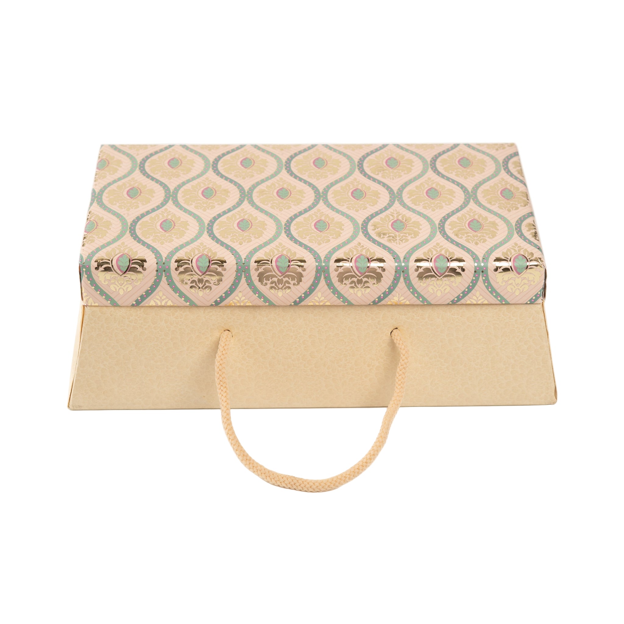 Ethnic Print Box with 2 Glass Jars