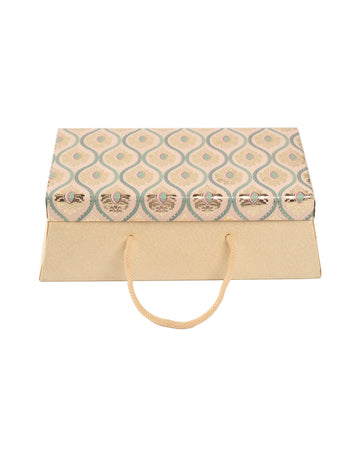 Ethnic Print Box with 2 Glass Jars