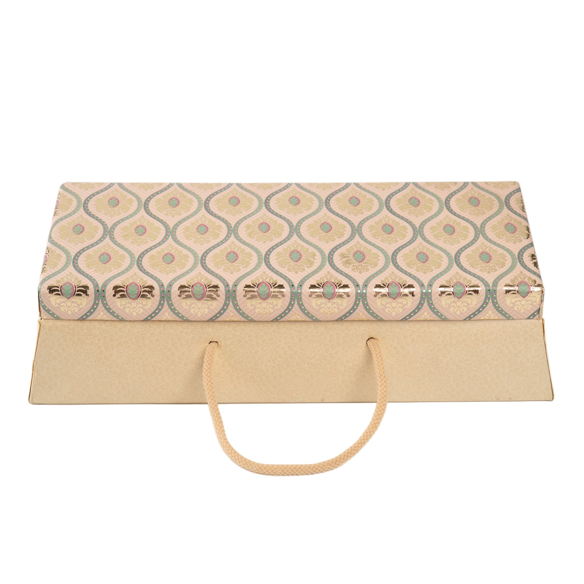 Ethnic Print Box with 3 Glass Jars