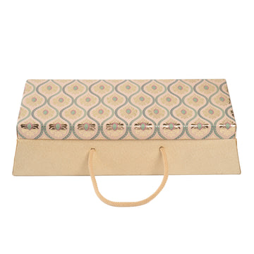 Ethnic Print Box with 3 Glass Jars