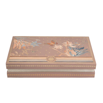 Opulent Floral Gift Hamper Box with Golden Accents