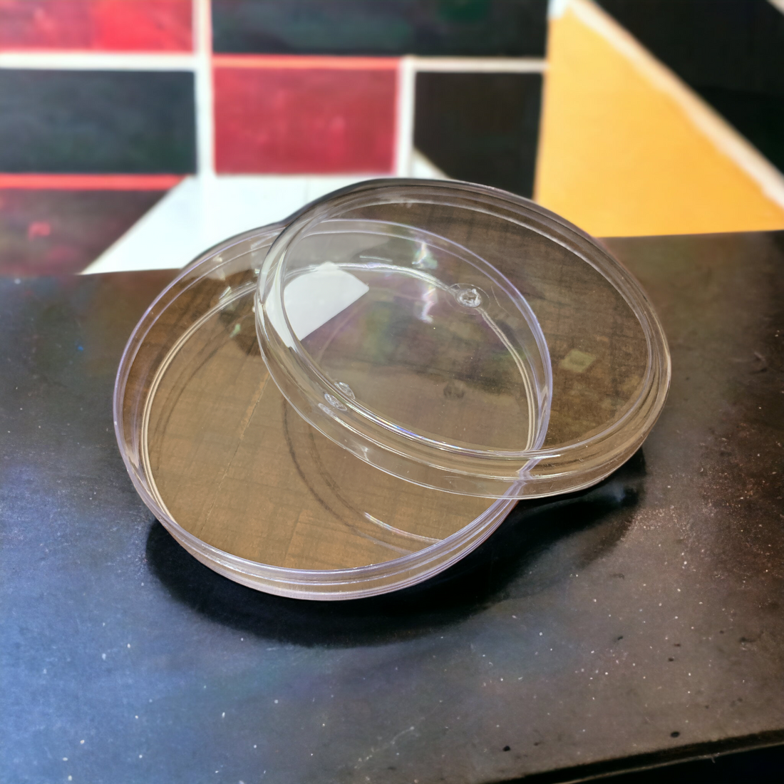 Round Transparent Medium Crystal Box(13.5cmx13.5cmx2.5 cm): 1 Nos