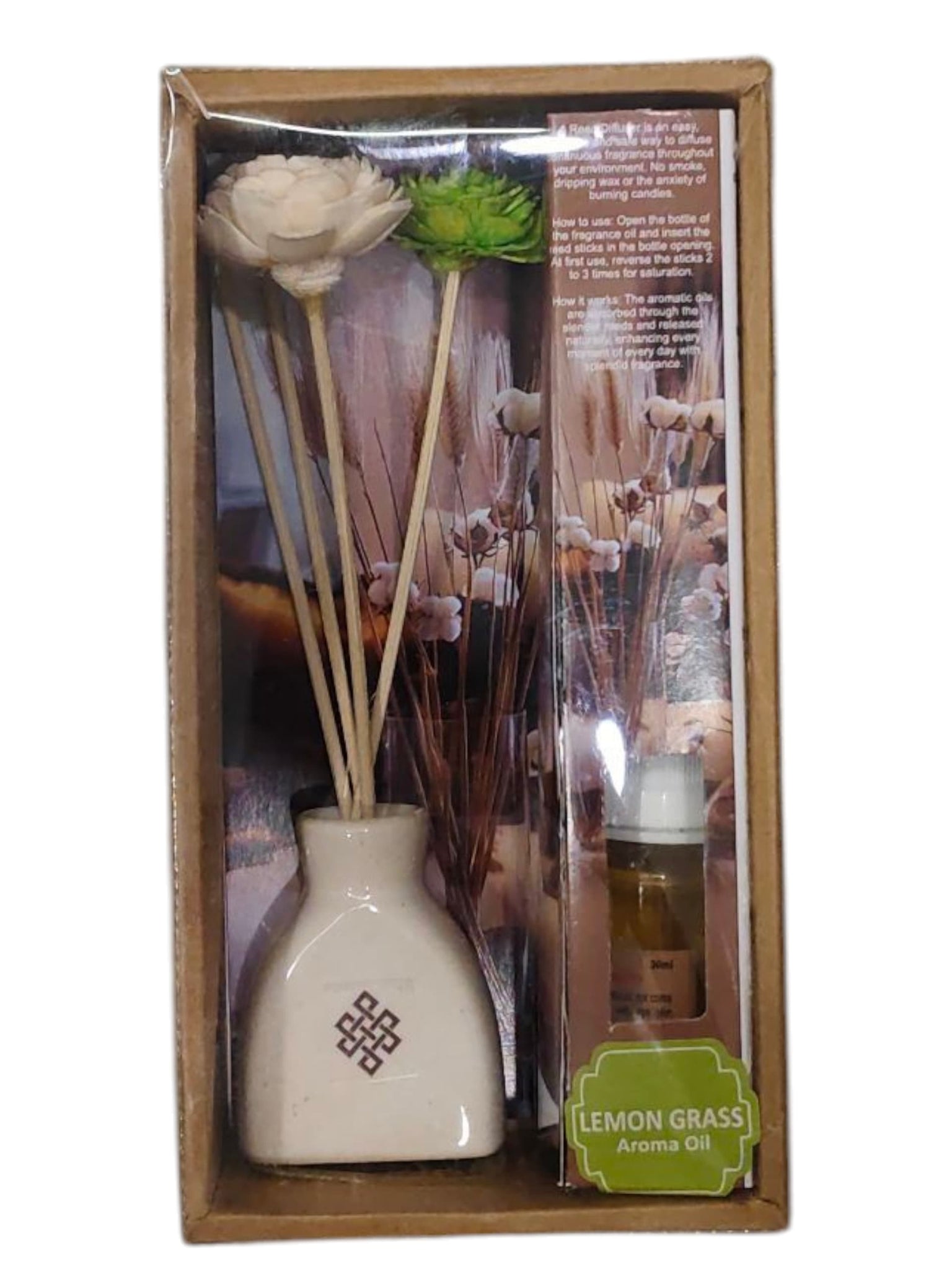 Reed Diffuser Set with Lemongrass Aroma Oil