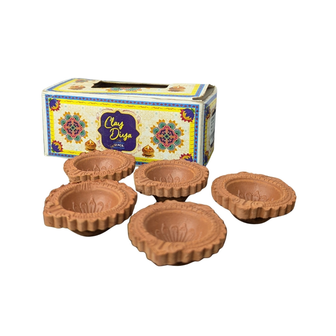 Earthen Lamps Clay Diyas Pack of 12