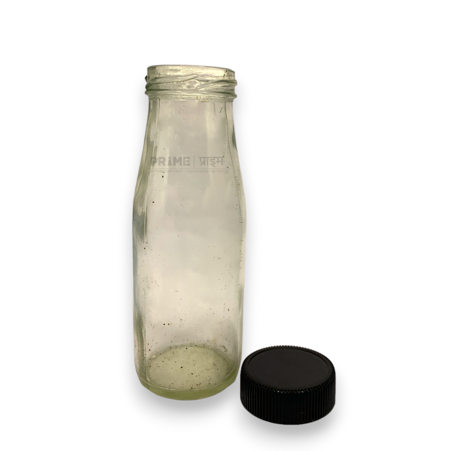 Reusable Glass Bottle With Black Screw Cap for Beverages & Smoothies
