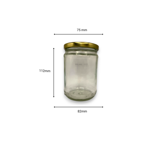 Round Maple Glass Jar with Metal Lug Cap 83mm 580ml