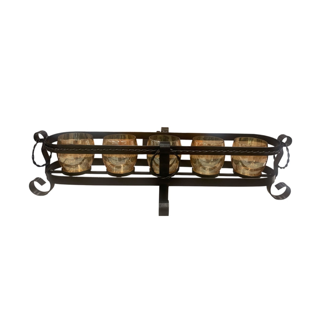 Luxury Tealight Candle Holder Set with Metal Stand