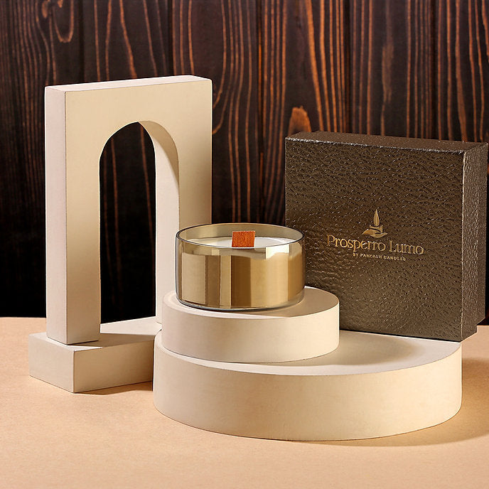 AESTHETIC GLASS CANDLE WITH WODDEN WICK SET OF 1