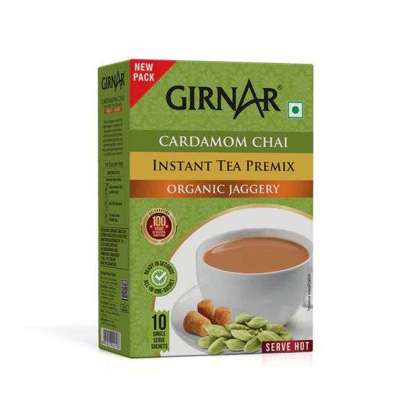 GIRNAR Instant Chai Premix With Organic Jaggery 10 Sachet Pack