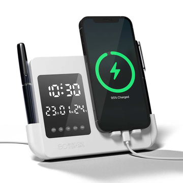 Everyday Organisers Smart Desk Organizer with Wireless Charger and Digital Clock