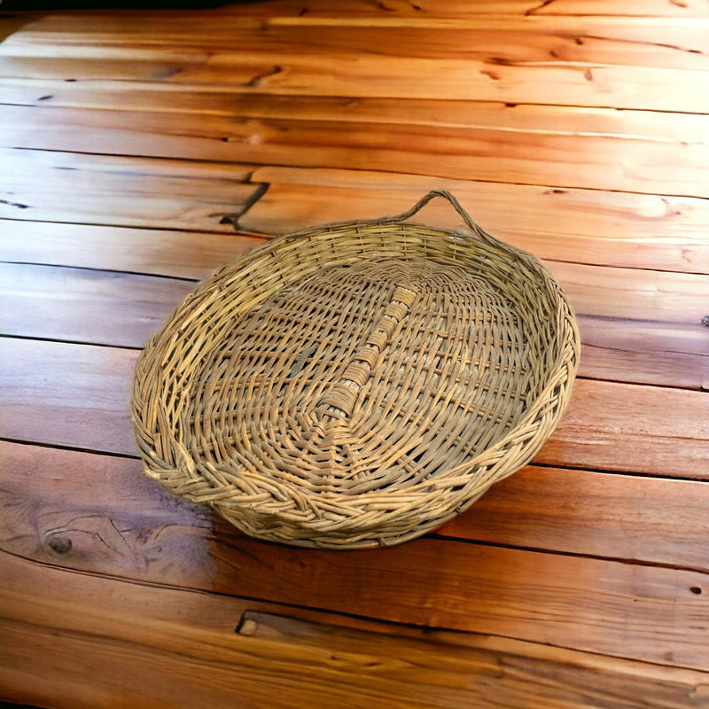 Oval Shape Wooden Rattan Basket with Handle