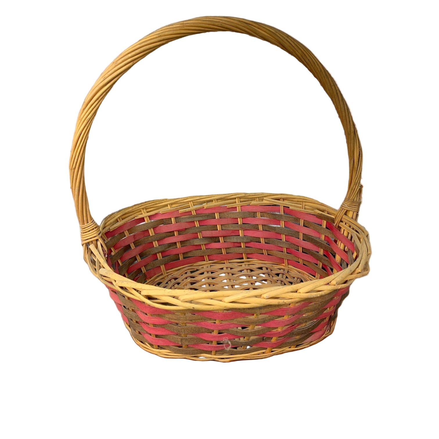 Handcrafted Woven Cane Basket with Handle – Available in Small & Large
