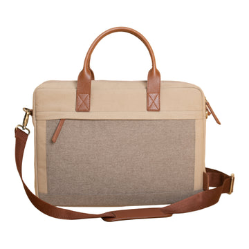 Dual Colour Canvas Laptop Messenger