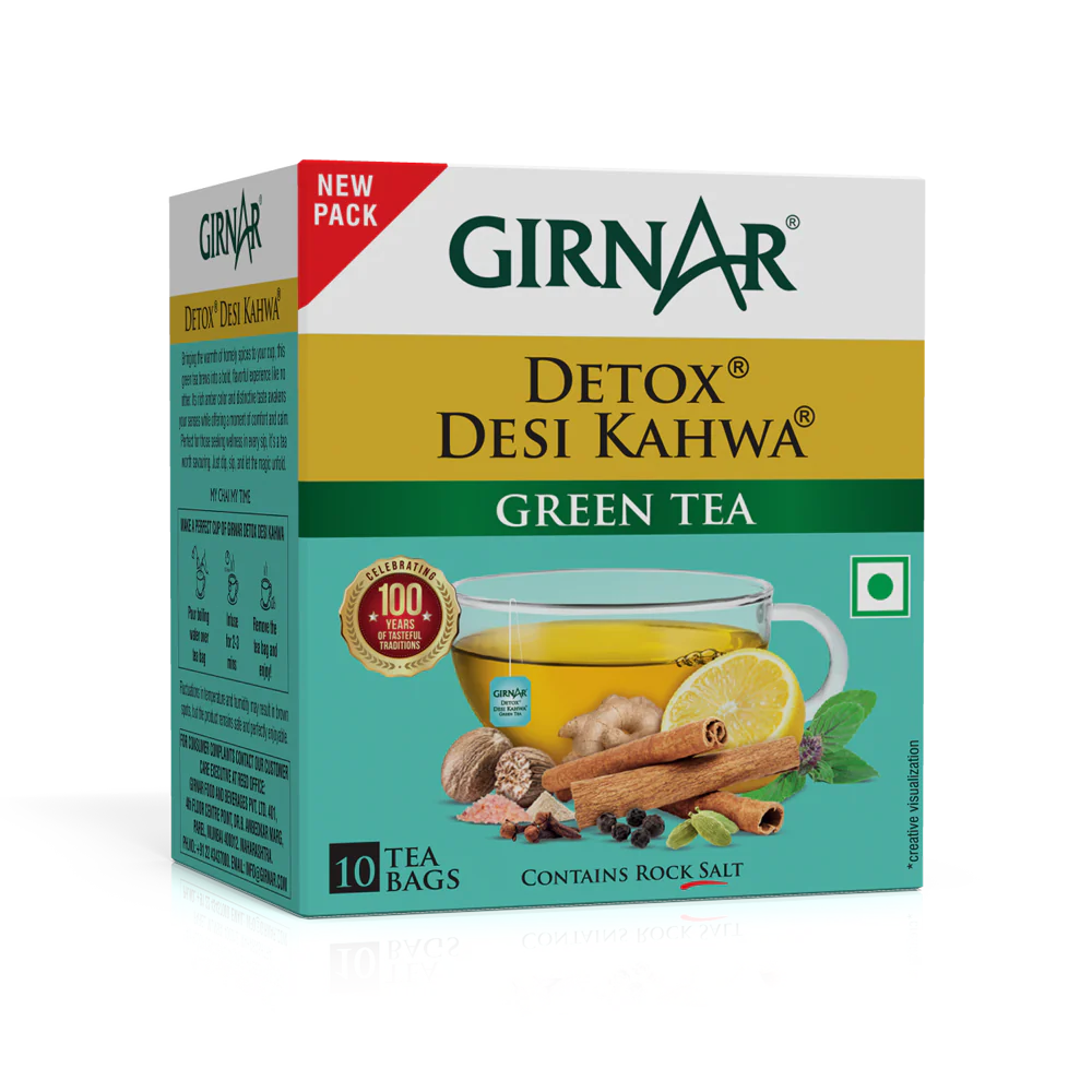 GIRNAR Green Tea Bags Detox Desi Kahwa