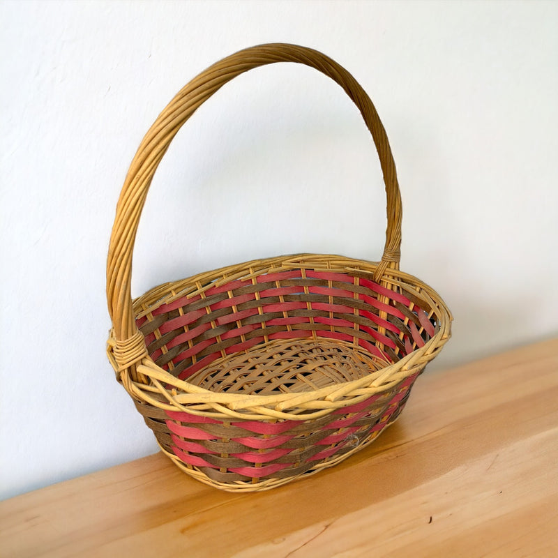 Round Handcrafted Single Basket with Handle