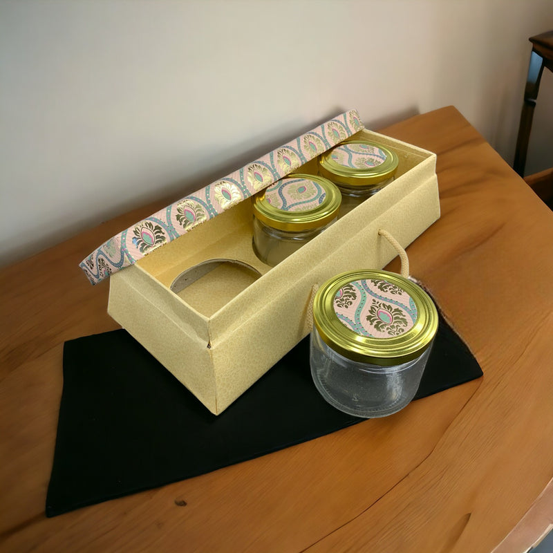 RectanglePremium Janmat Dryfruits Box with Handle:3 Jars