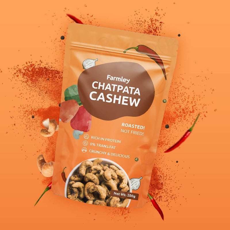 Farmley Chatpata Cashews Roasted Standee Pouch 200g