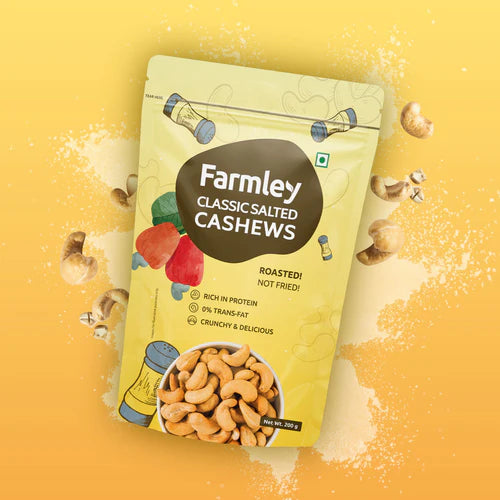 Farmley Classic Salted Cashews Standee Pouch 200g