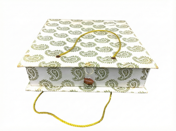 Paisley Print Rigid Box with Rope Handle