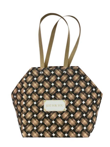 Basket Print Hexagon Paper Bag