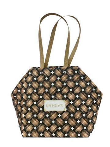 Basket Print Hexagon Paper Bag