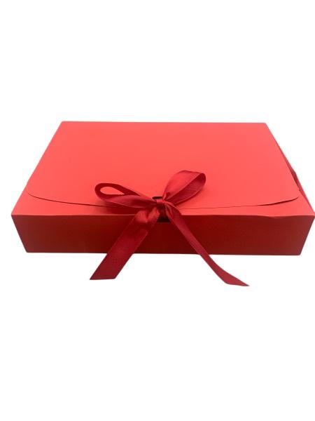 Flat Foldable Paper Box With Ribbon Clouser