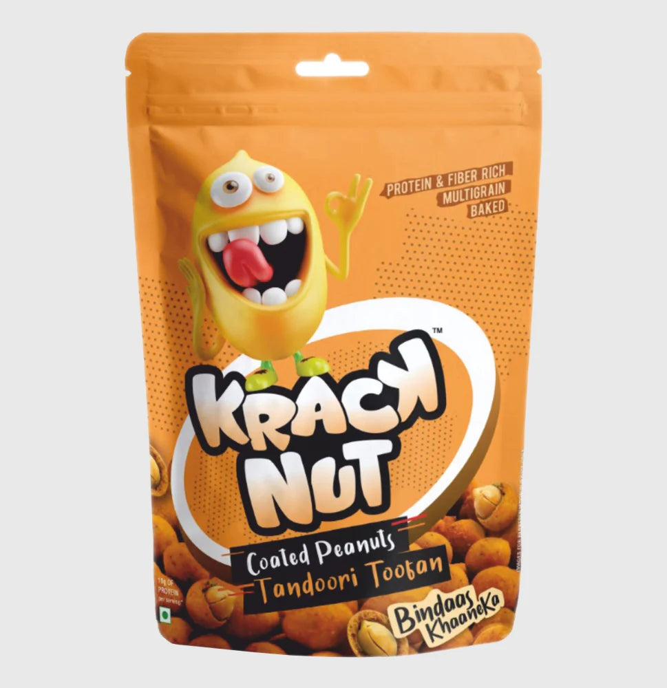 Krack Nut Coated Peanuts Tandoori Toofan 160g - Pouch