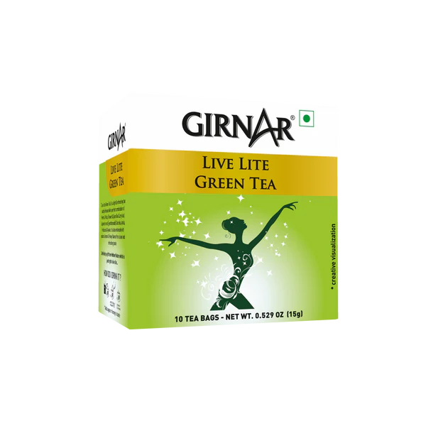 GIRNAR Green Tea Bags Live Lite 10 Sachet Pack