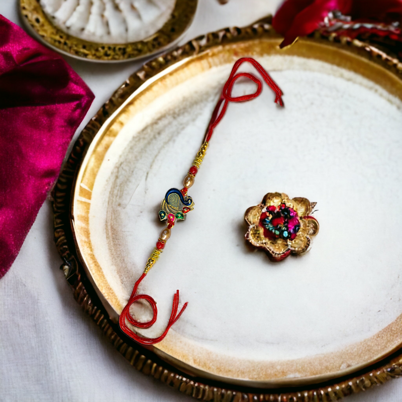 Peacock Plumes" Rakhi