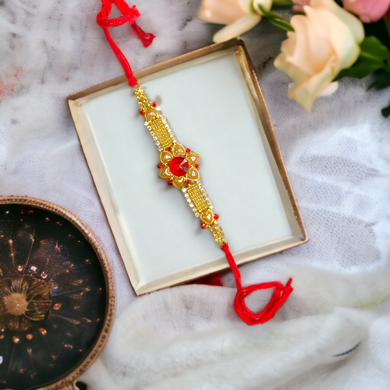 "Golden Gleam" Stone Rakhi